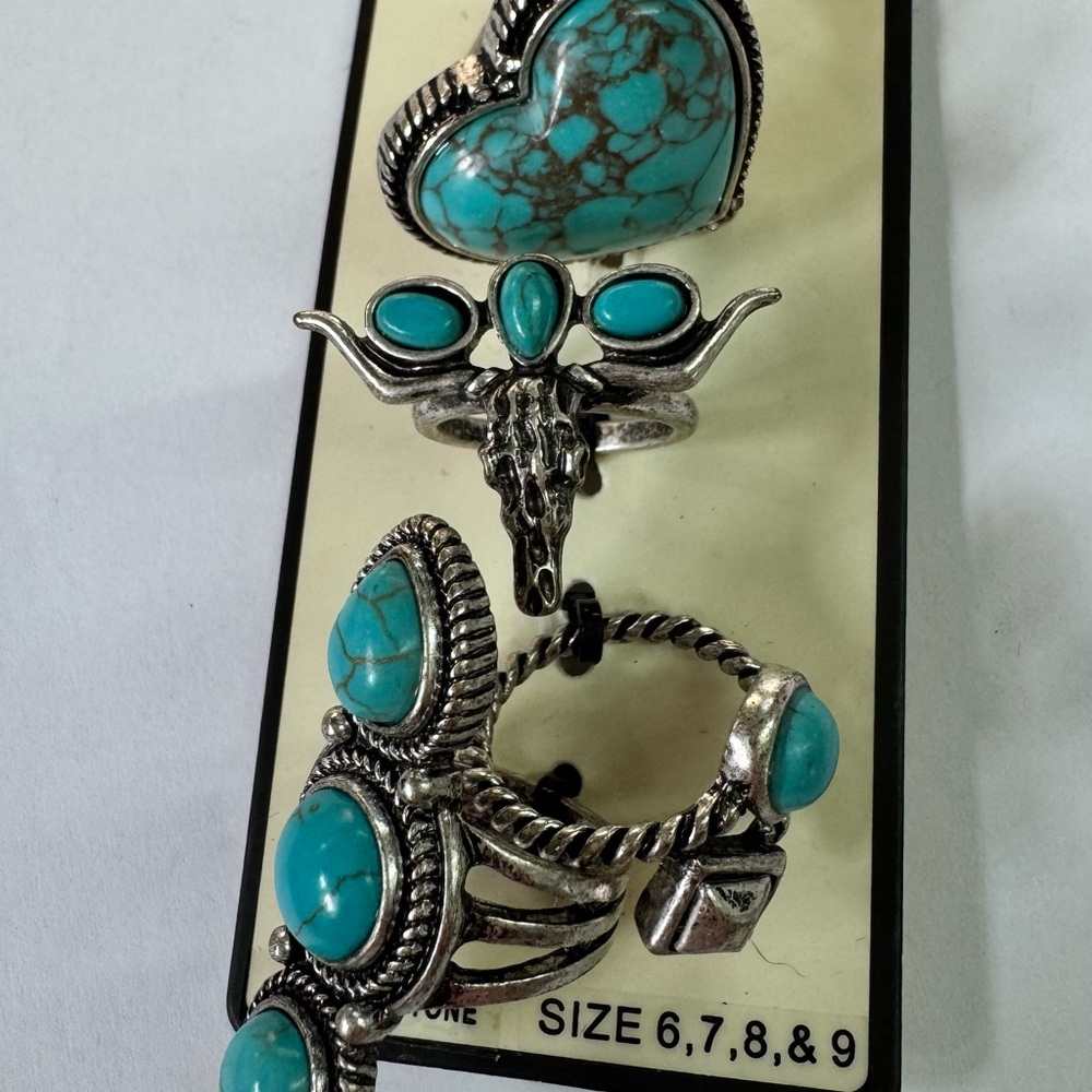 Idyllwind Blue and Silver Statement Ring with Intricate Design - Picture 3 of 5